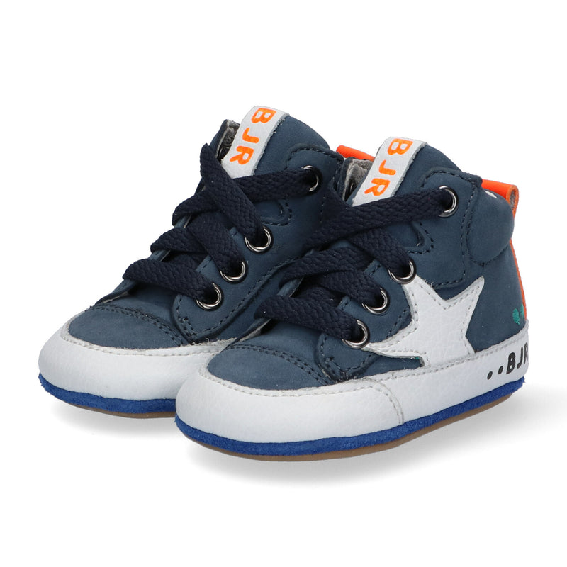 BunniesJR Zilke Zacht babyschoentje blauw