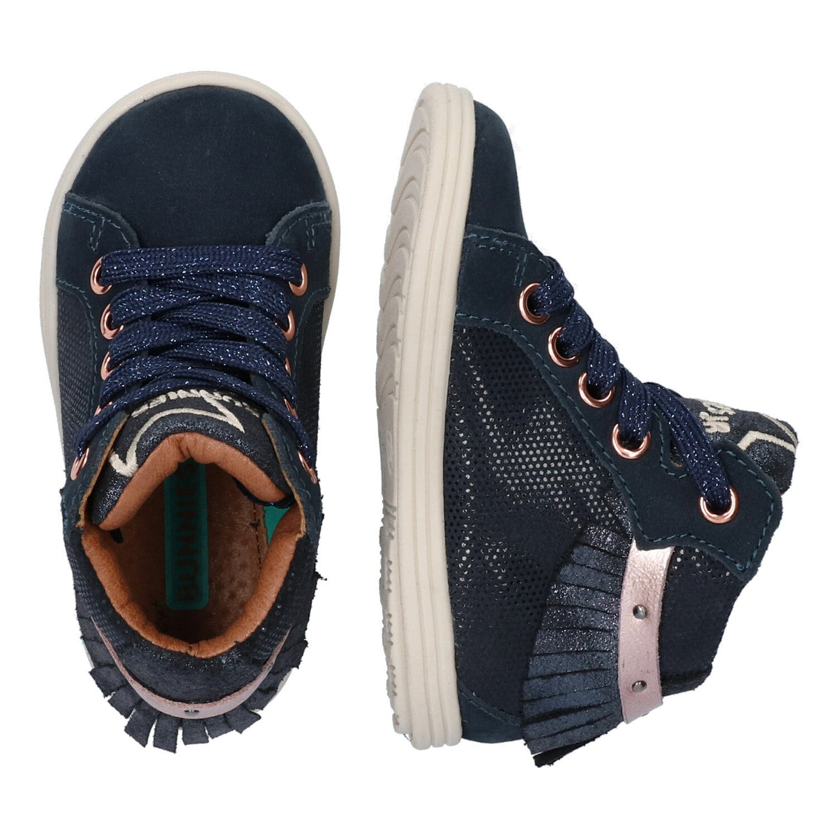 Sari Stoer Hoge Sneakers Meisjes Blauw