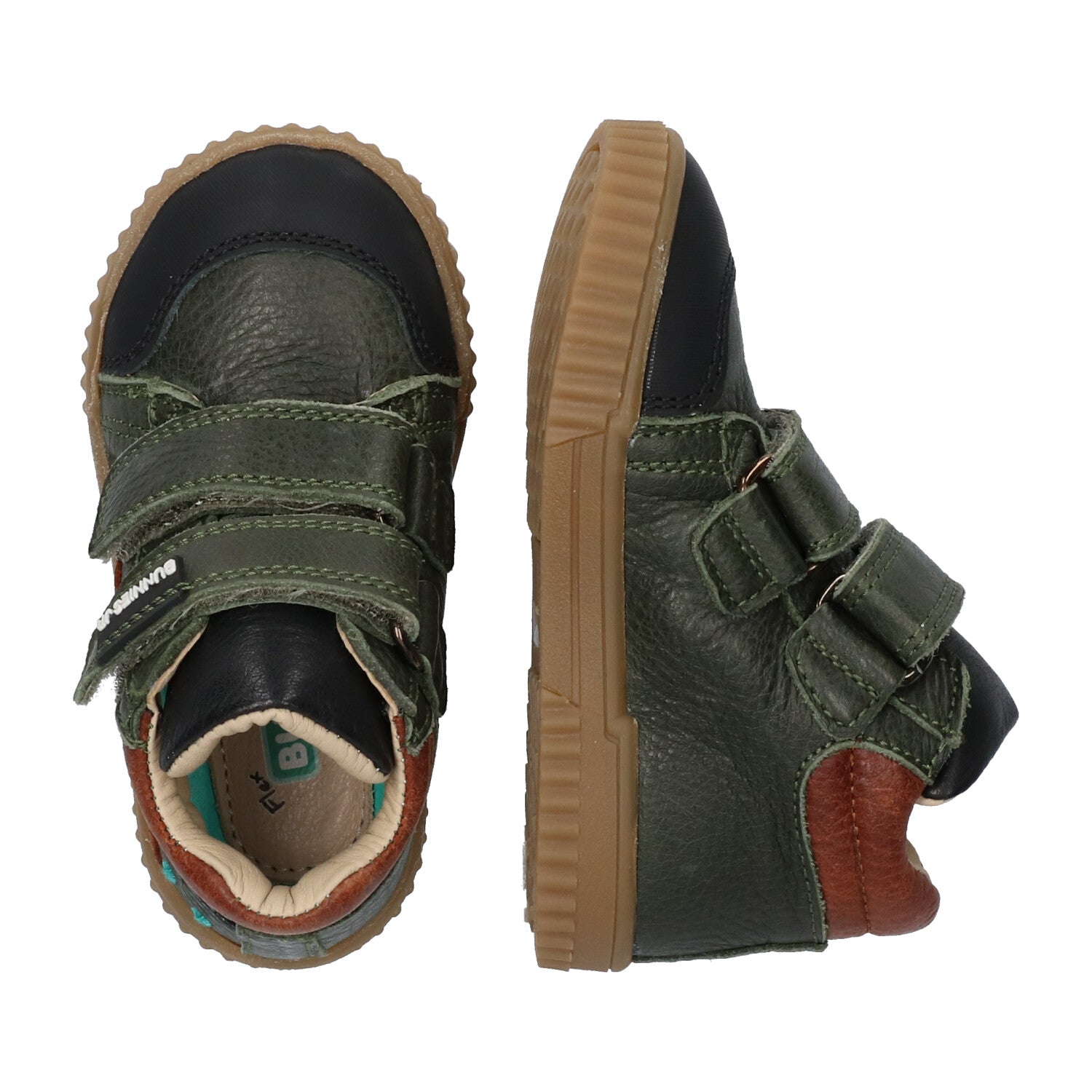 Eric Eerlijk Hoge Sneakers Jongens Groen Bruin