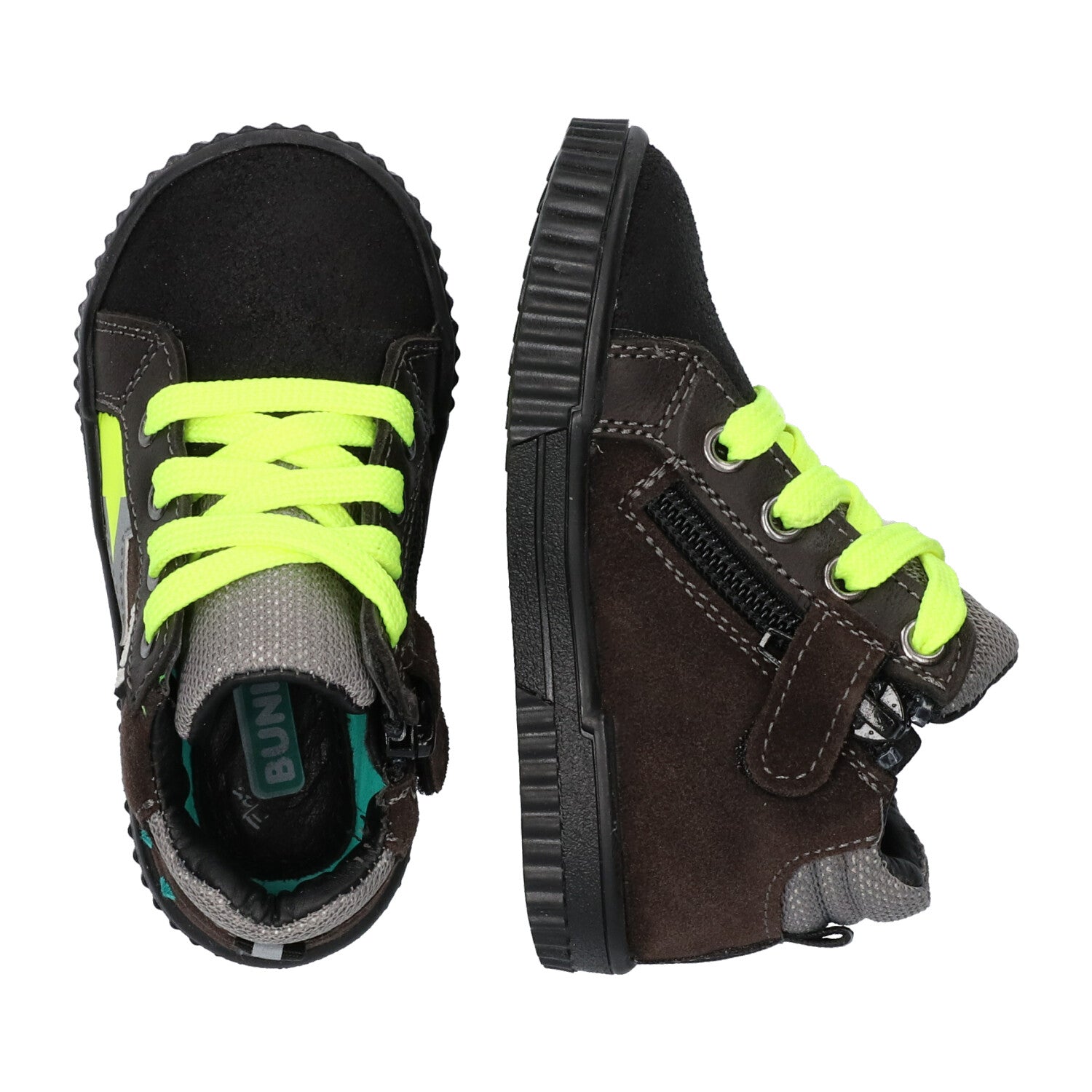 Evert Eerlijk Hoge Sneakers Jongens Groen Neon