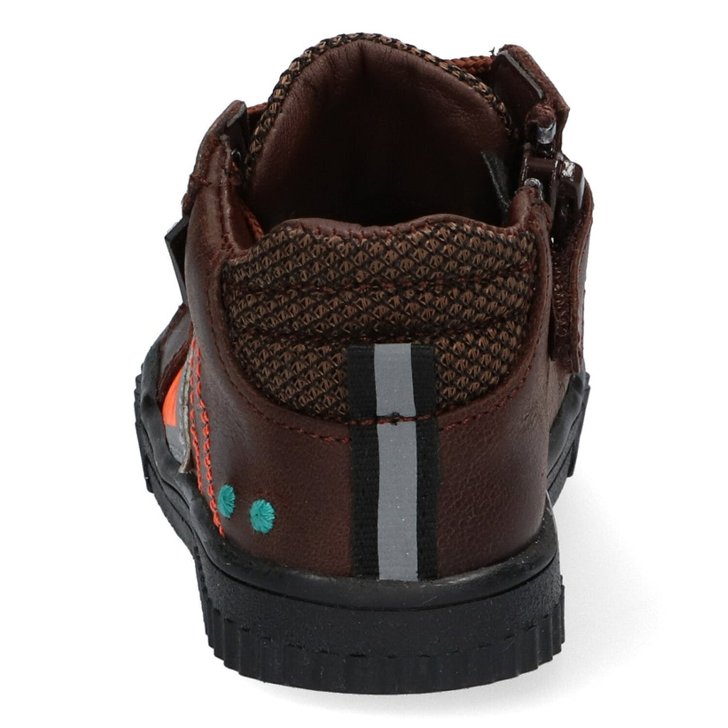 Evert Eerlijk Hoge Sneakers Jongens Bruin Oranje
