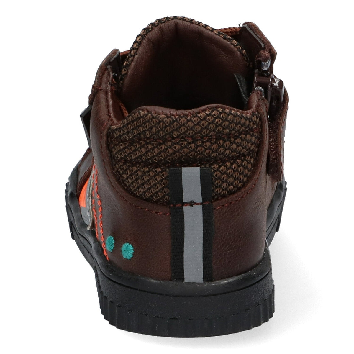 Evert Eerlijk Hoge Sneakers Jongens Bruin Oranje