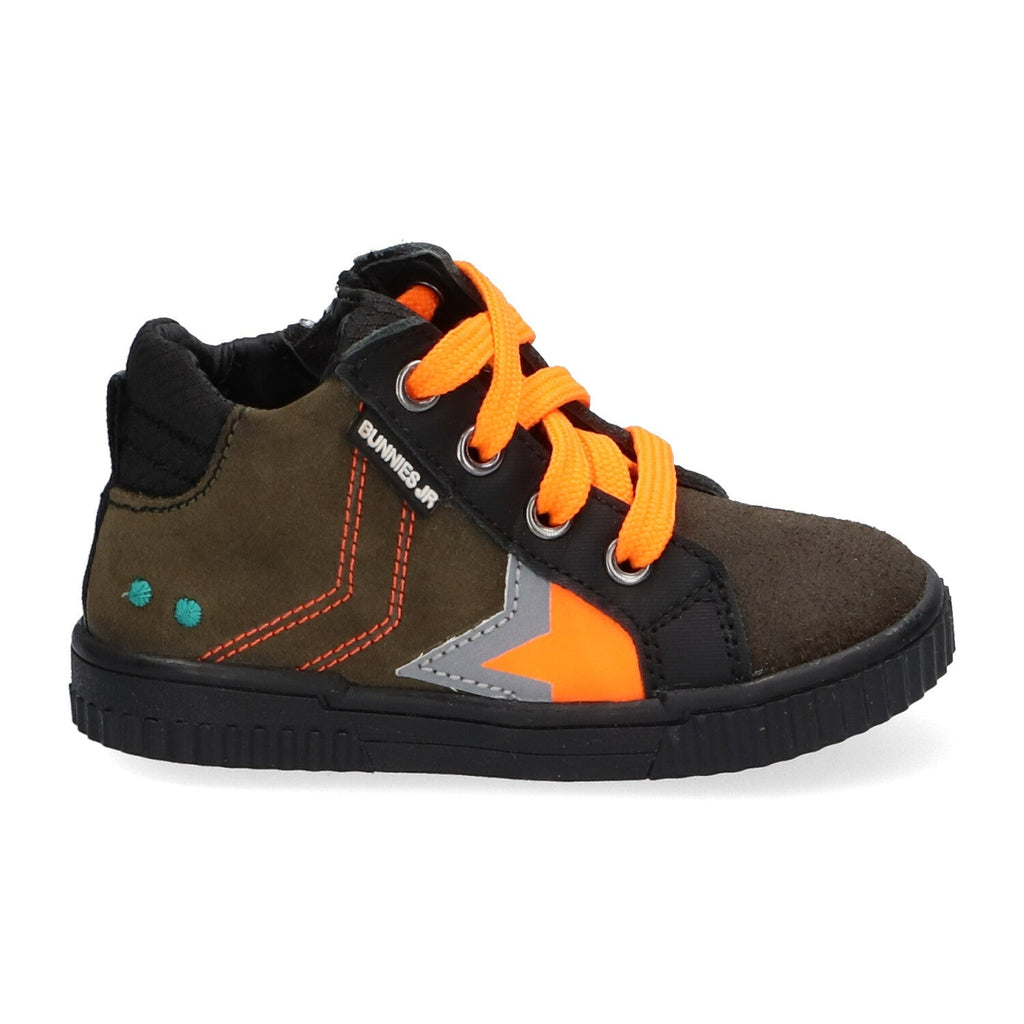 Evert Eerlijk Hoge Sneakers Jongens Groen Oranje