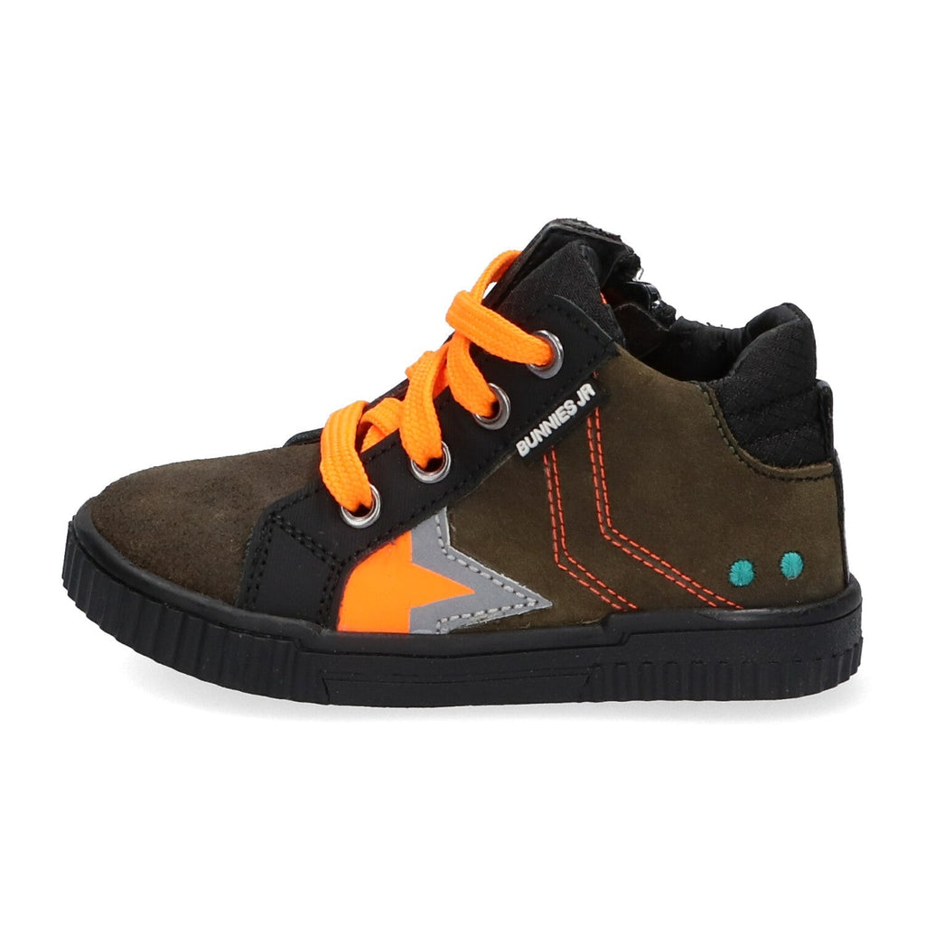 Evert Eerlijk Hoge Sneakers Jongens Groen Oranje