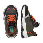 Charlie Chunky Lage Sneakers Jongens Grijs Oranje