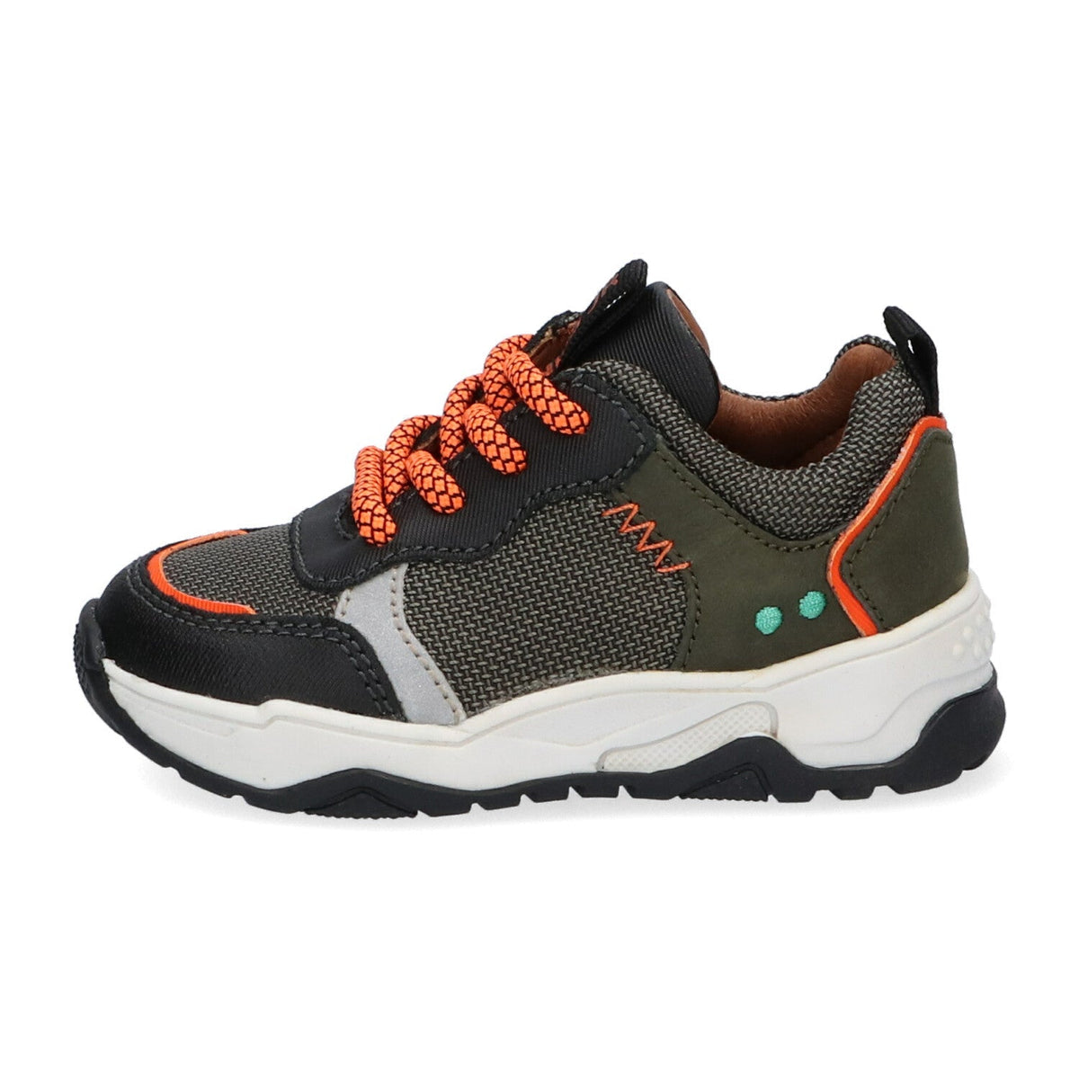 Charlie Chunky Lage Sneakers Jongens Grijs Oranje