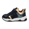 Charlie Chunky Lage Sneakers Meisjes Blauw Goud