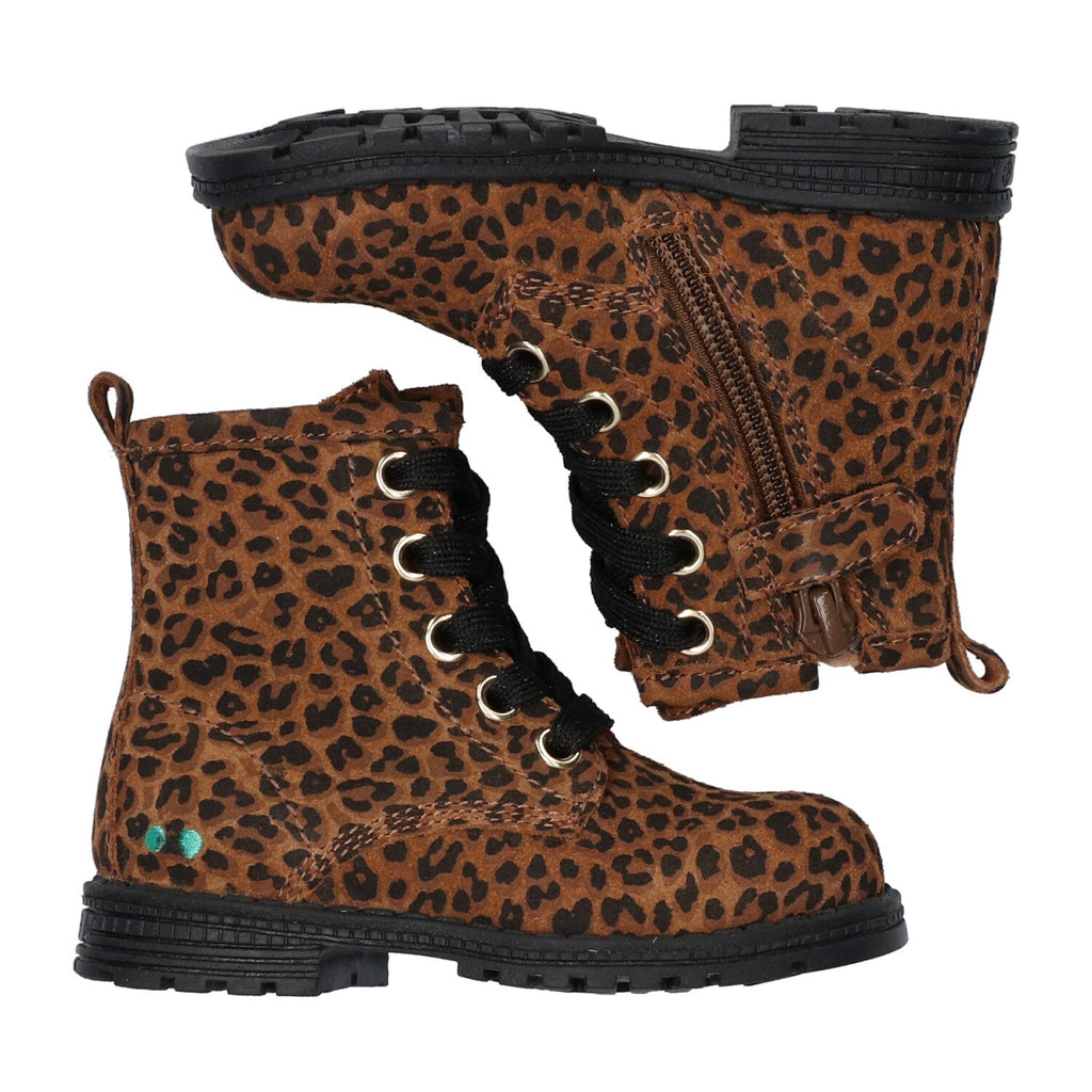 Thijs Trots Biker Boots Meisjes Bruin Panter