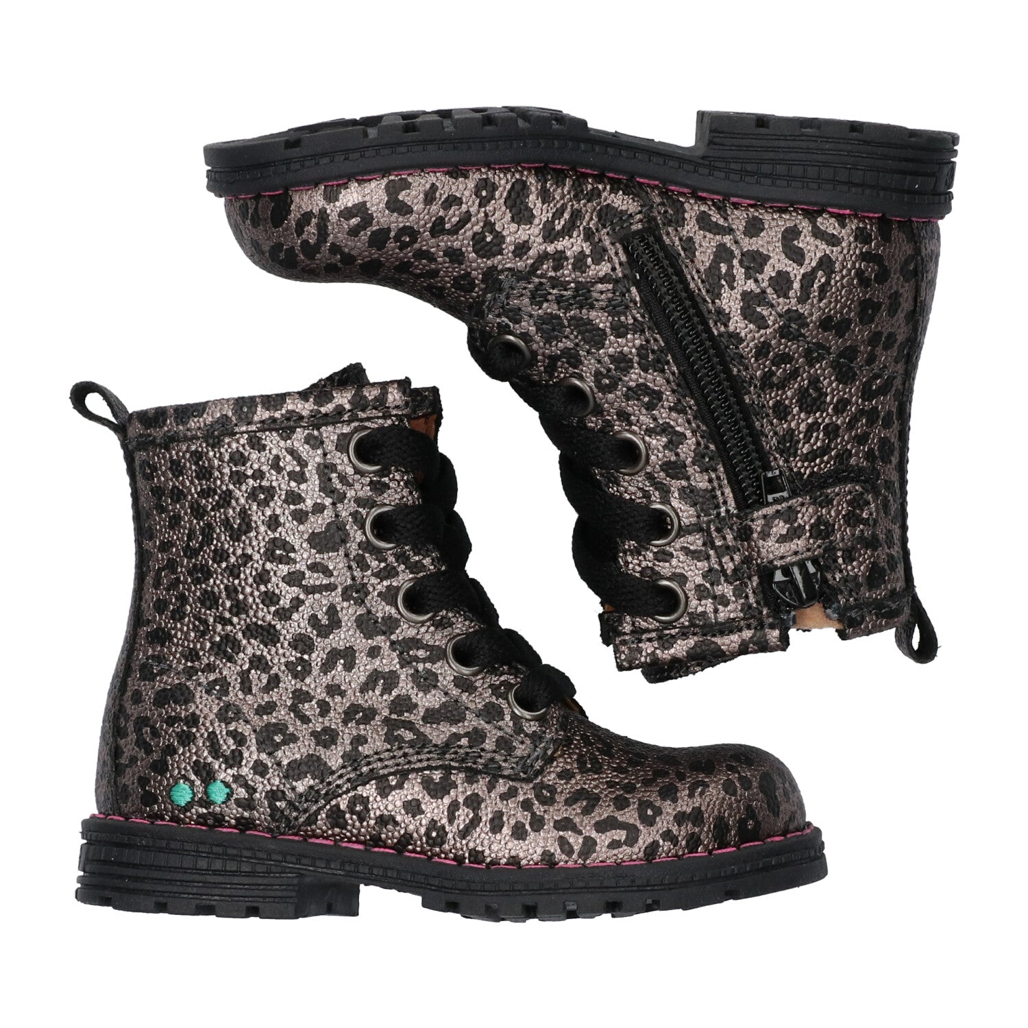 Thijs Trots Biker Boots Meisjes Zilver Panter