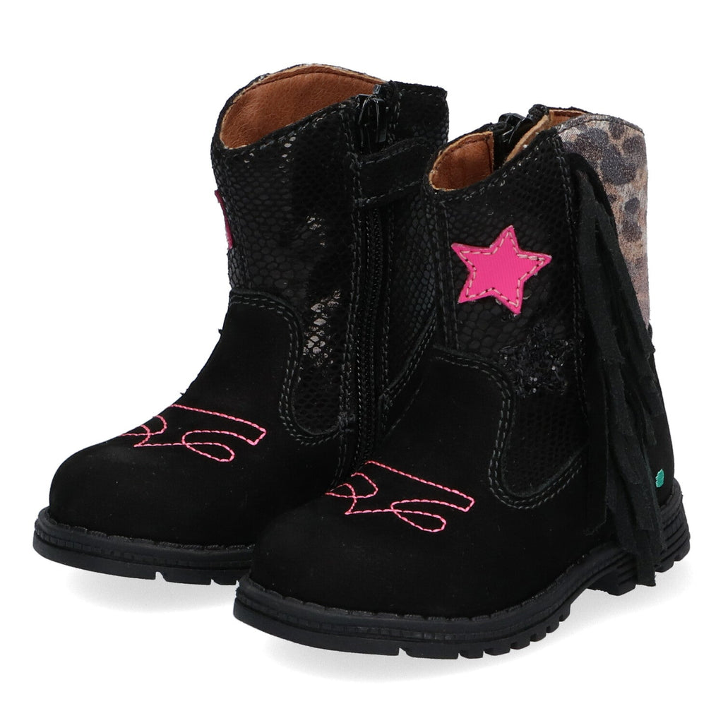 Tinka Trots Cowboy Boots Meisjes Zwart Roze