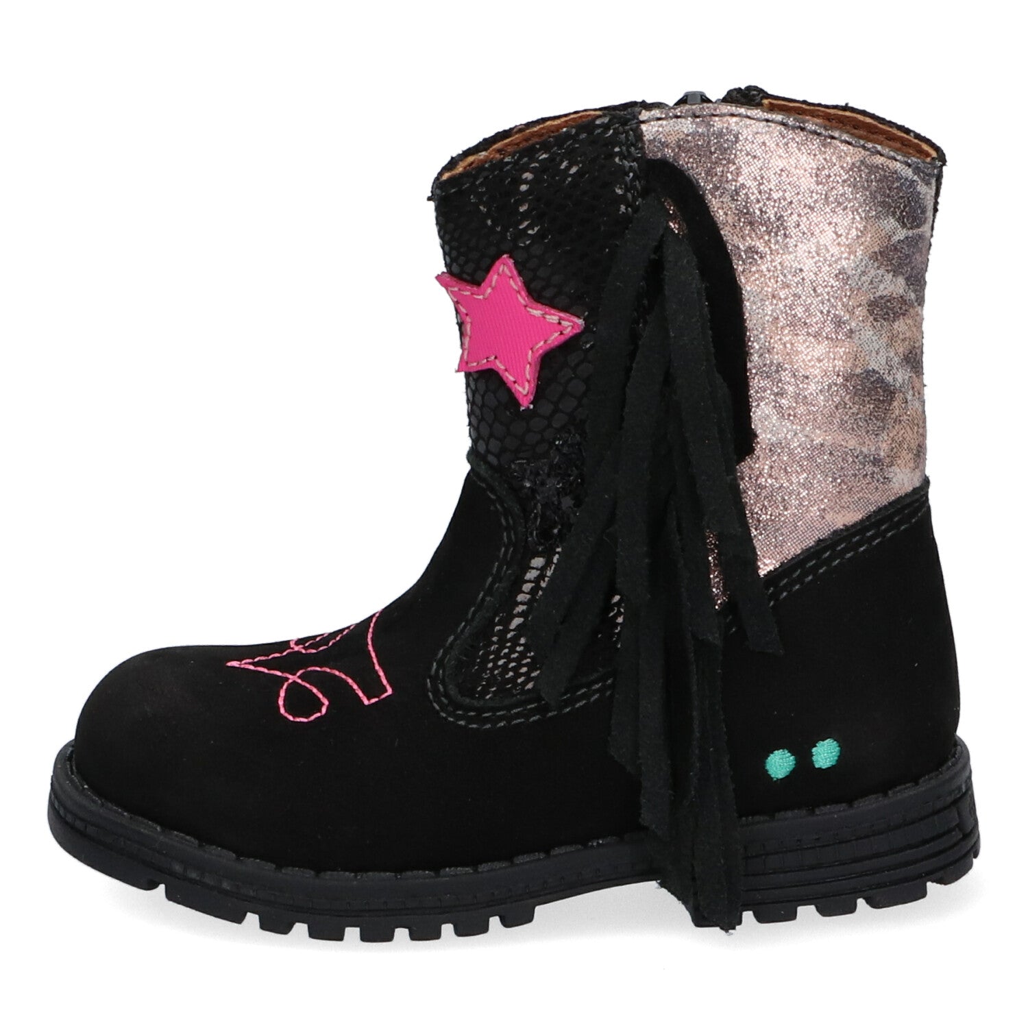 Tinka Trots Cowboy Boots Meisjes Zwart Roze