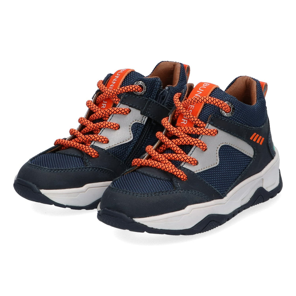 Giel Gein Hoge Sneakers Jongens Blauw Oranje