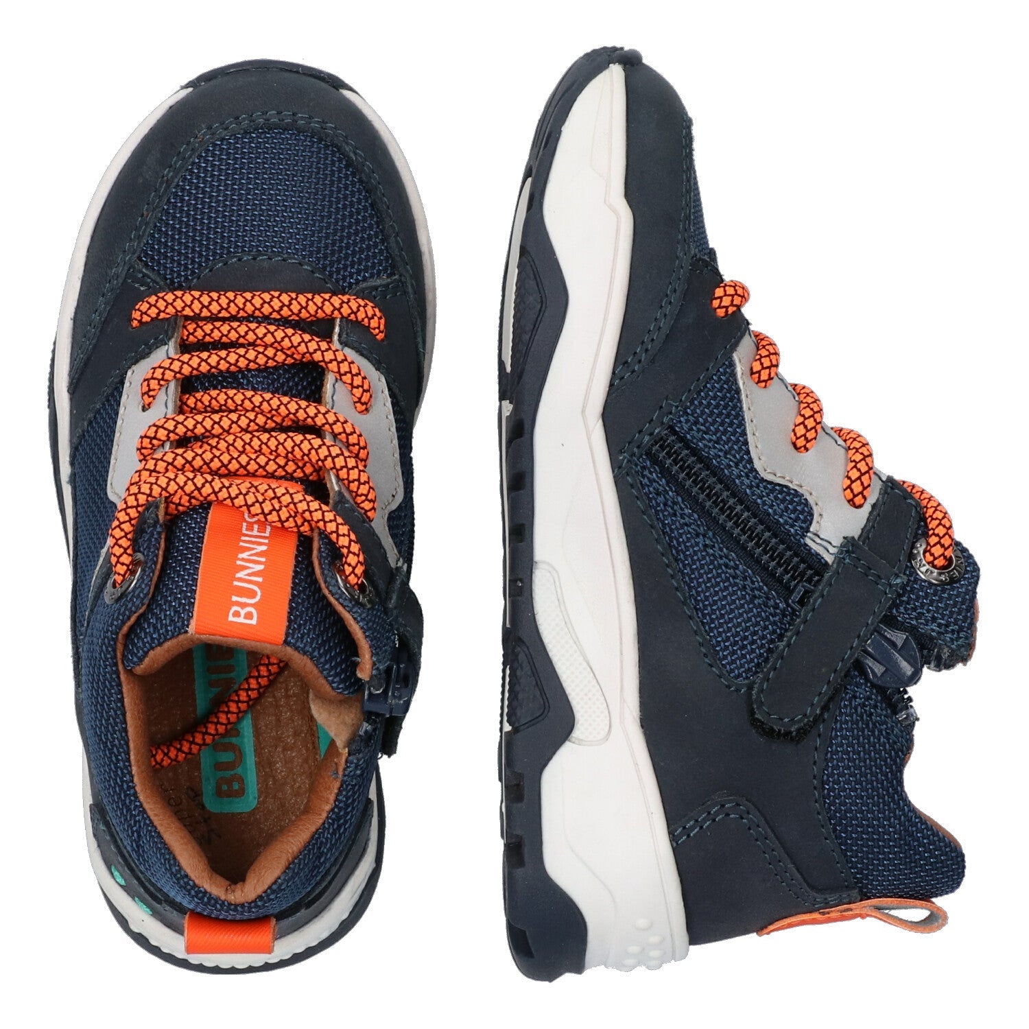Giel Gein Hoge Sneakers Jongens Blauw Oranje