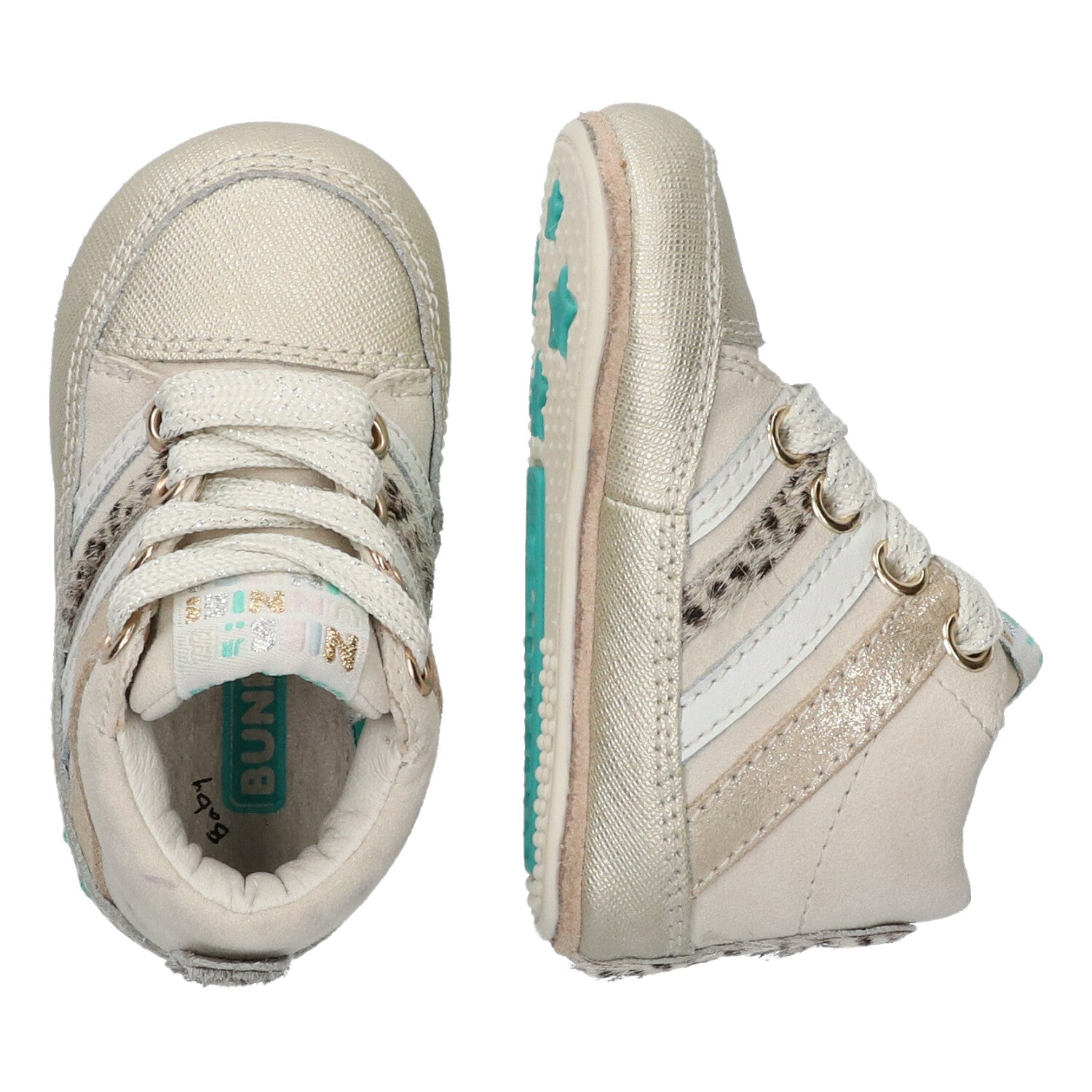 Ziva Zacht Babysneakertjes Meisjes Beige Goud