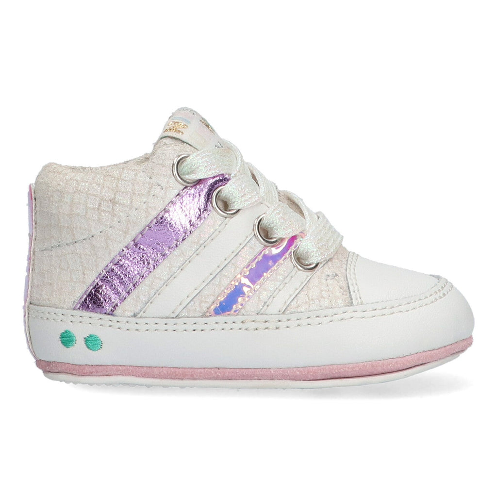 Ziva Zacht Babysneakertjes Meisjes Wit Glitter Lila