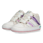 Ziva Zacht Babysneakertjes Meisjes Wit Glitter Lila