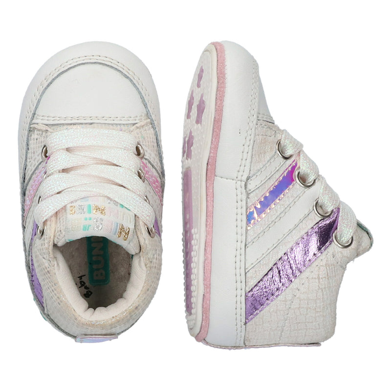 BunniesJR Babysneakertjes Meisjes Wit Glitter Lila