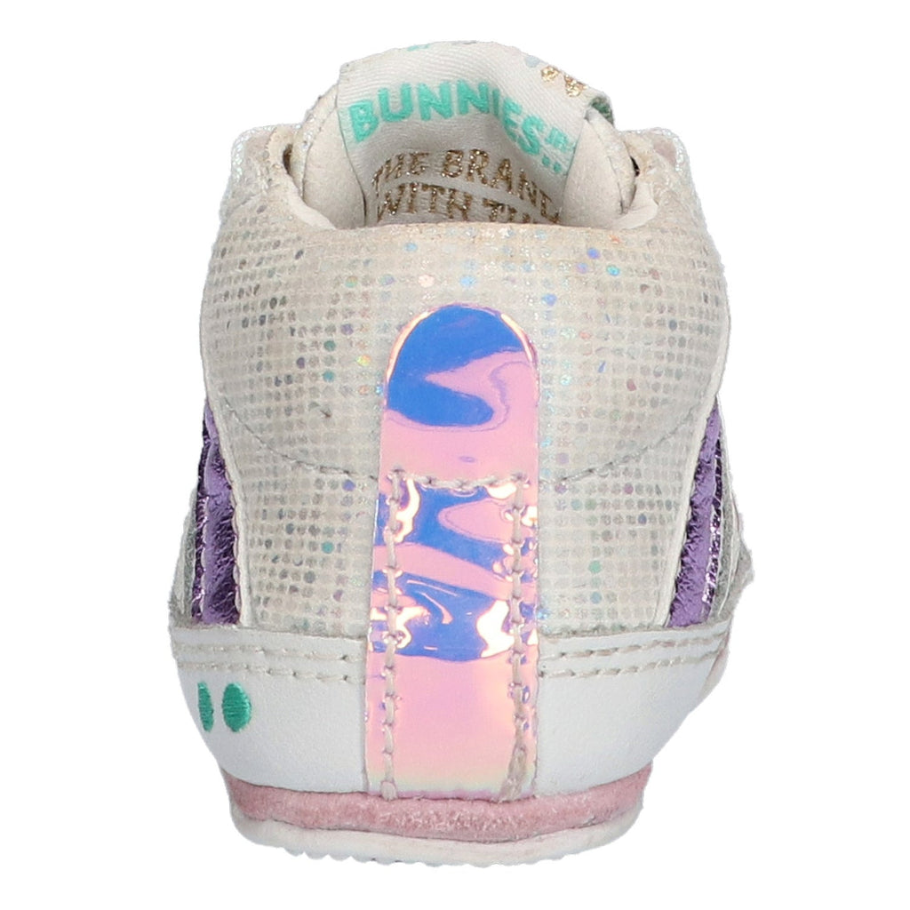 Ziva Zacht Babysneakertjes Meisjes Wit Glitter Lila