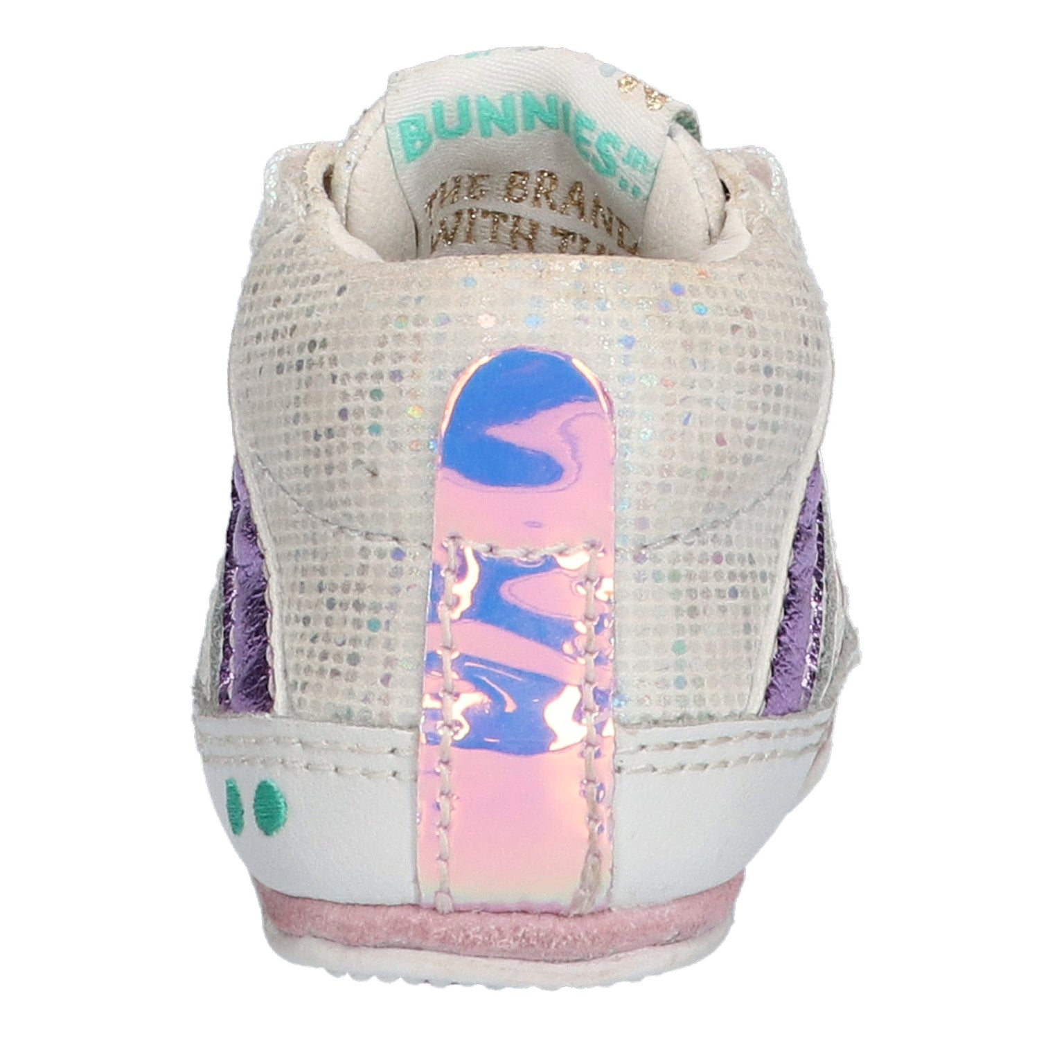 Ziva Zacht Babysneakertjes Meisjes Wit Glitter Lila