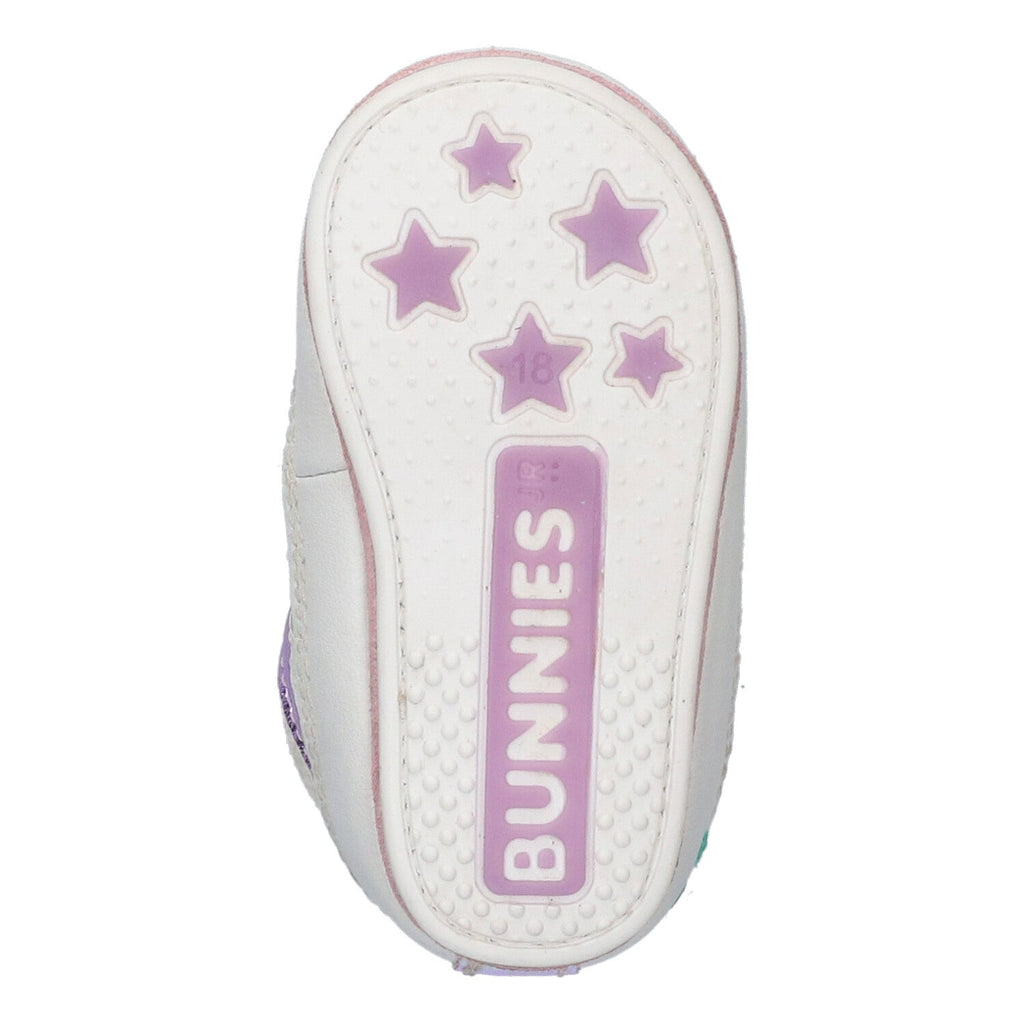 Ziva Zacht Babysneakertjes Meisjes Wit Glitter Lila