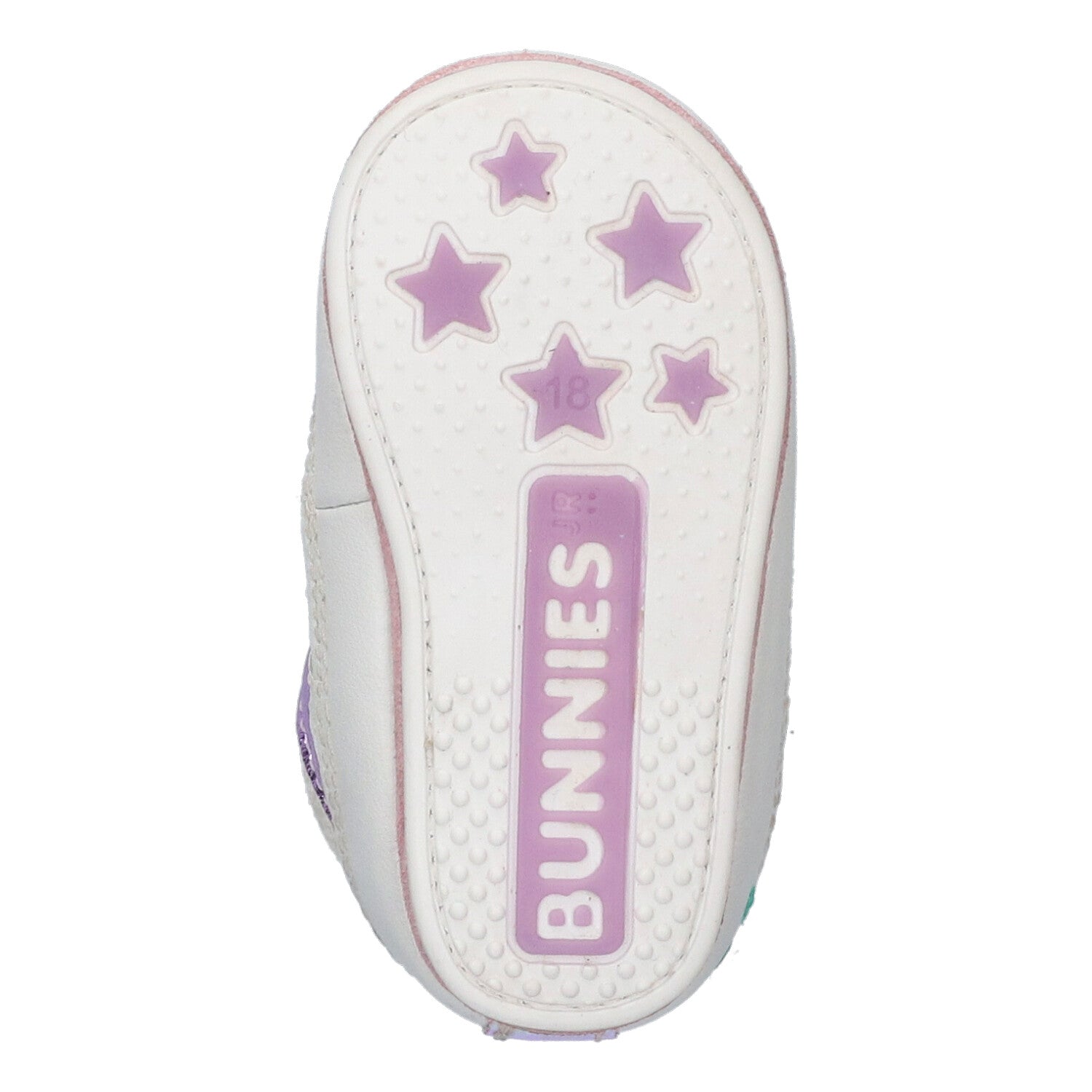 Ziva Zacht Babysneakertjes Meisjes Wit Glitter Lila