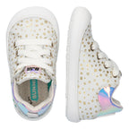 Reese Rap Lage Sneakers Meisjes Wit Goud Dots