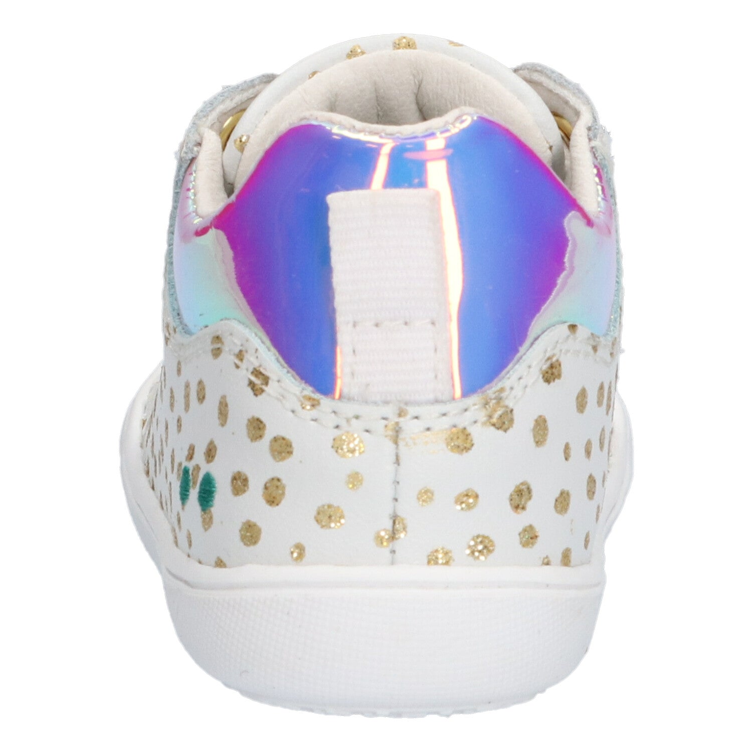 Reese Rap Lage Sneakers Meisjes Wit Goud Dots