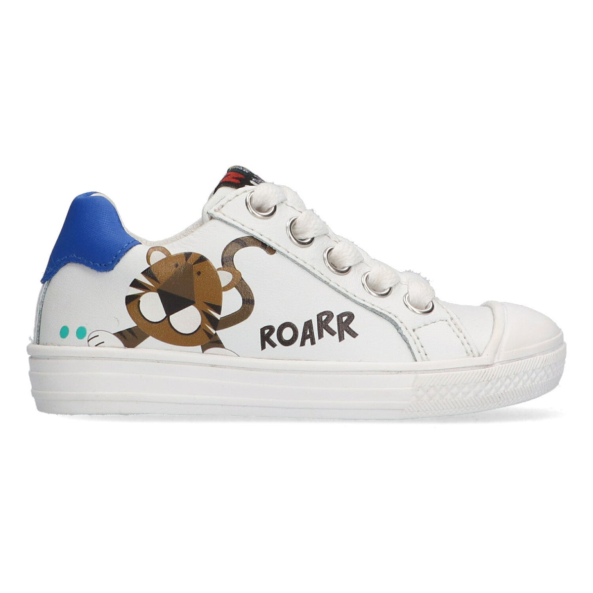 Fiona Ferm Lage Sneakers Jongens Wit Tijger