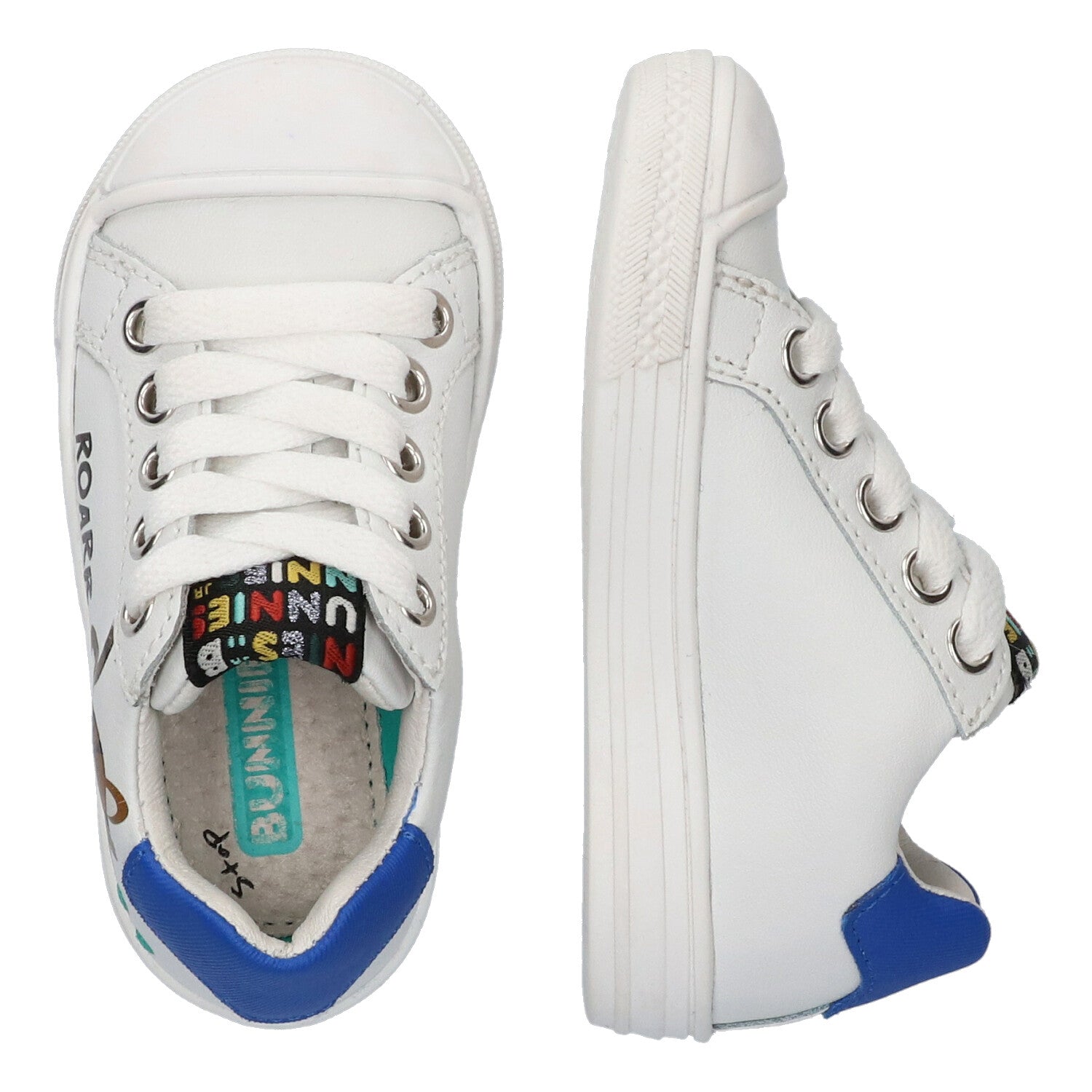 Fiona Ferm Lage Sneakers Jongens Wit Tijger