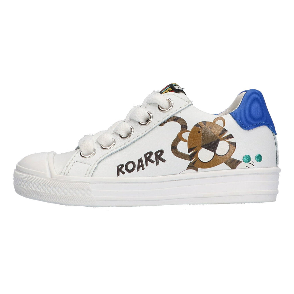 Fiona Ferm Lage Sneakers Jongens Wit Tijger