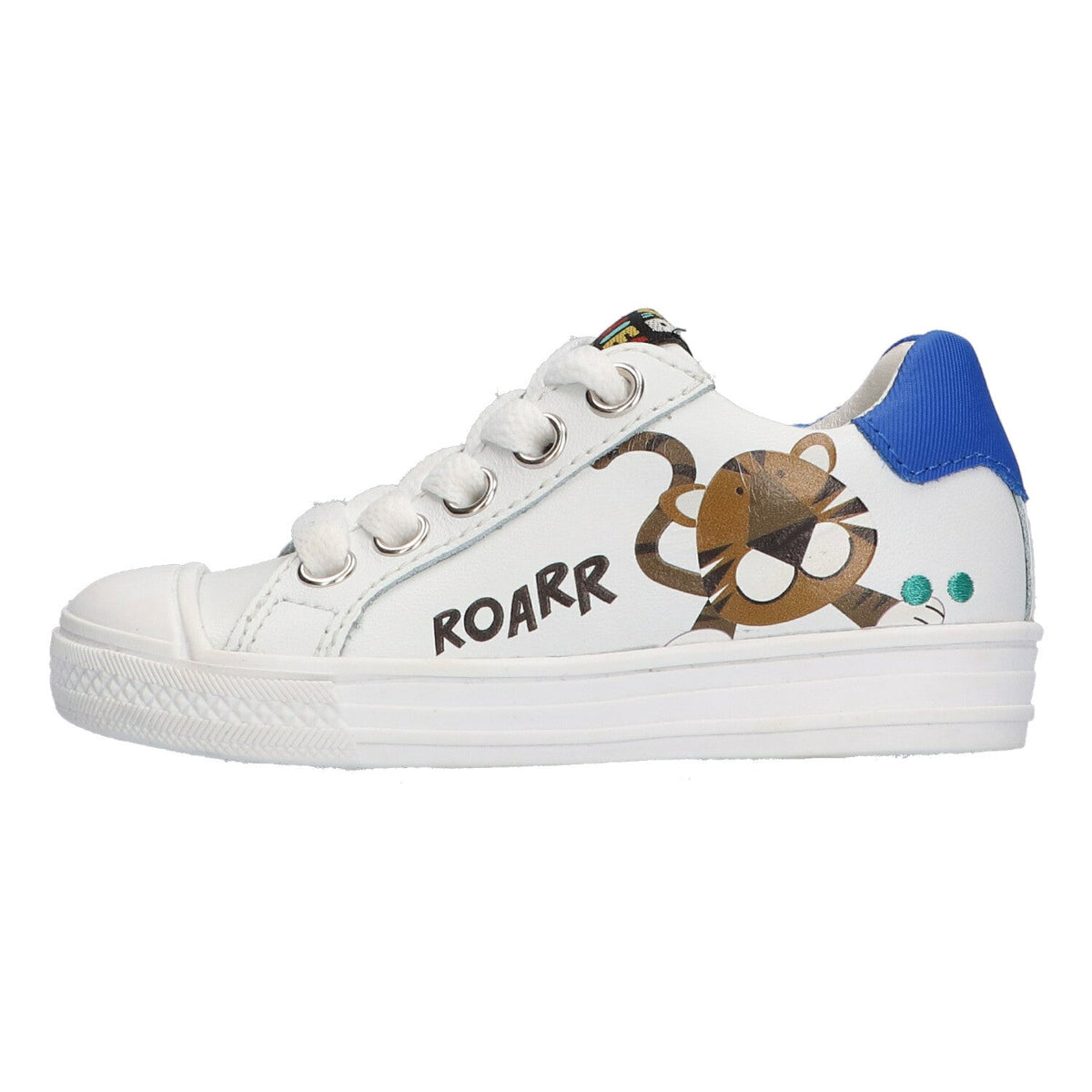 Fiona Ferm Lage Sneakers Jongens Wit Tijger