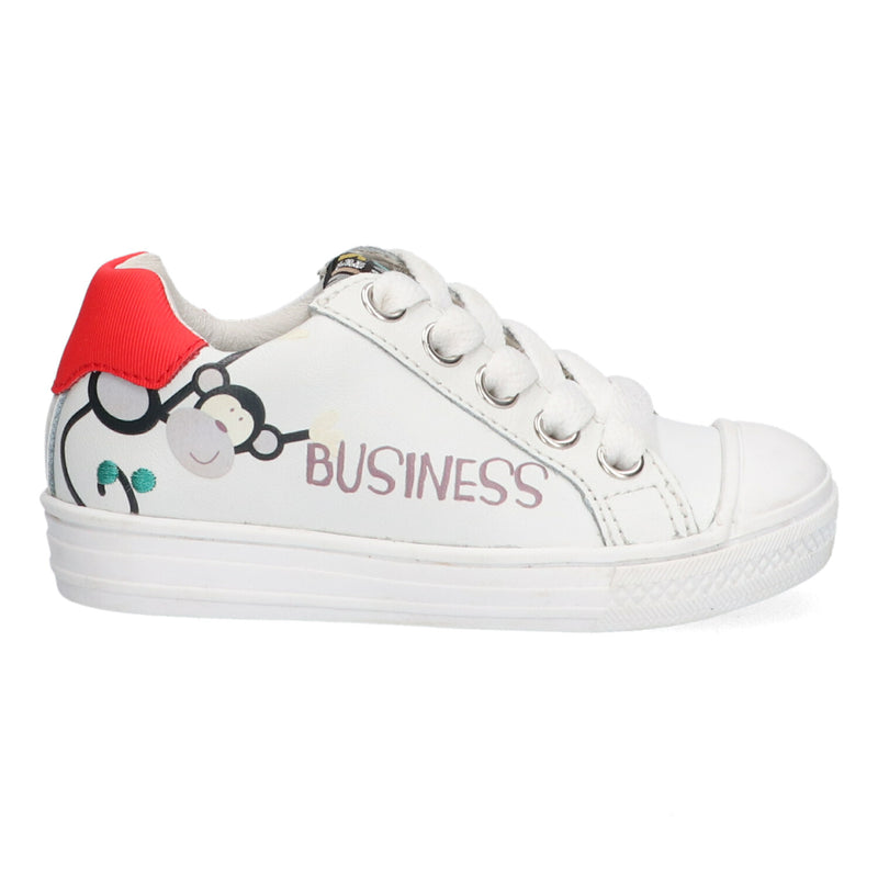 BunniesJR Fiona Ferm lage sneakers meisjes wit print rood