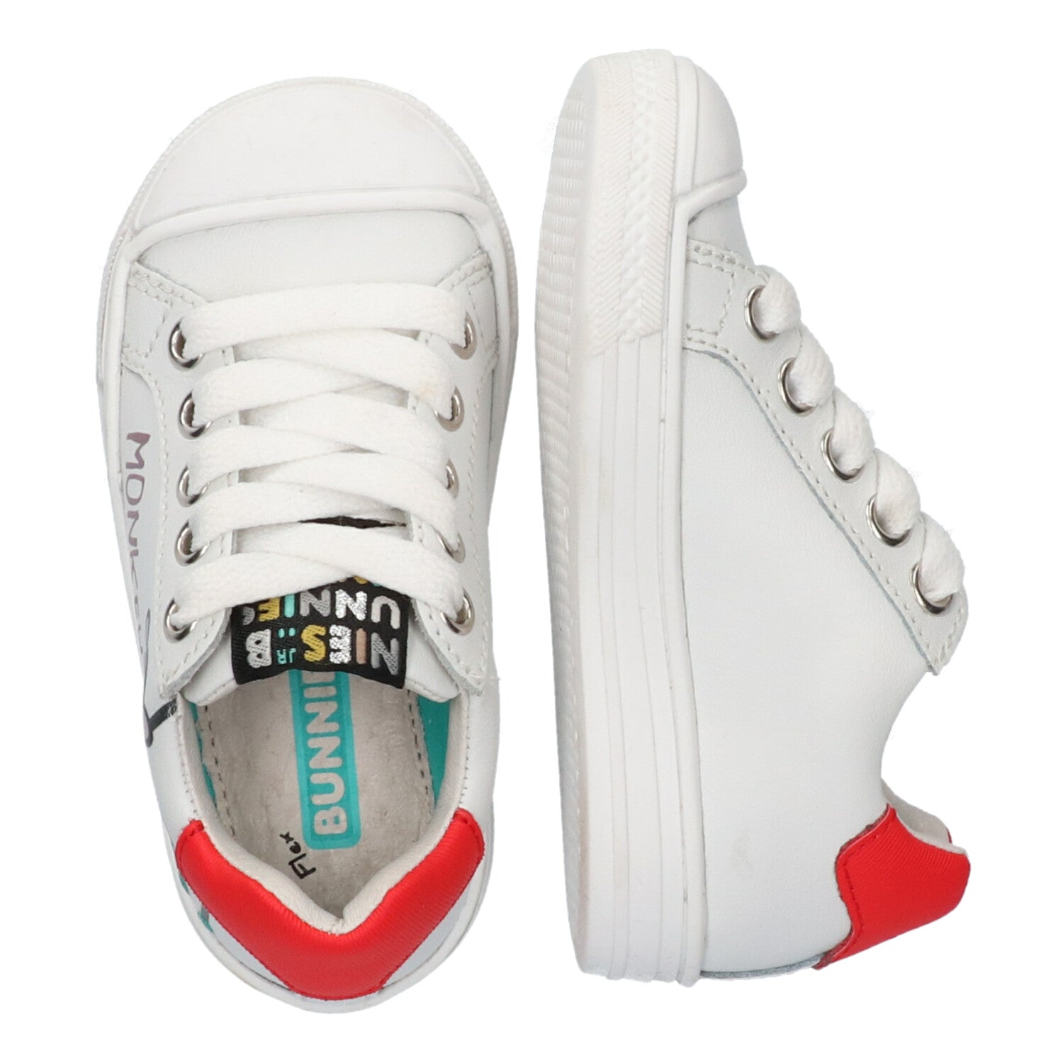 Fiona Ferm Lage Sneakers Jongens Wit Aapje