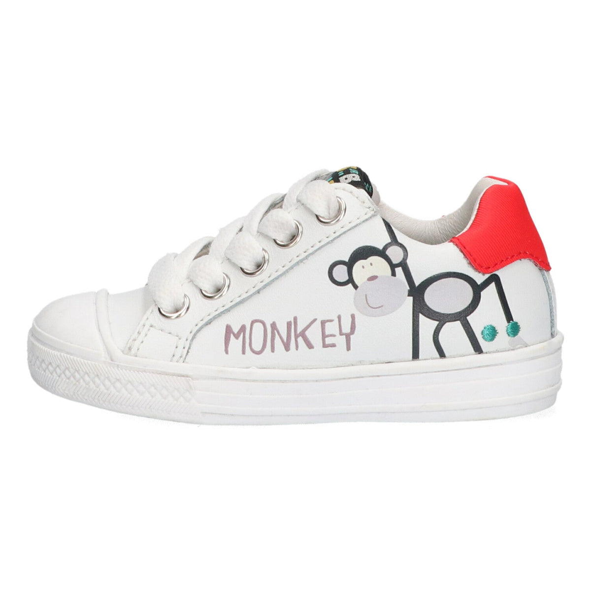 Fiona Ferm Lage Sneakers Jongens Wit Aapje