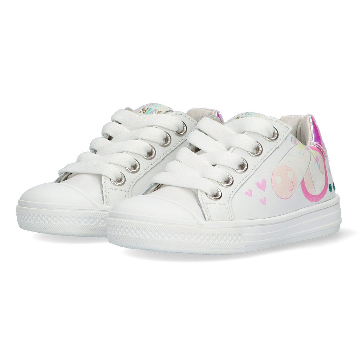 BunniesJR Fiona Ferm lage sneakers meisjes wit print