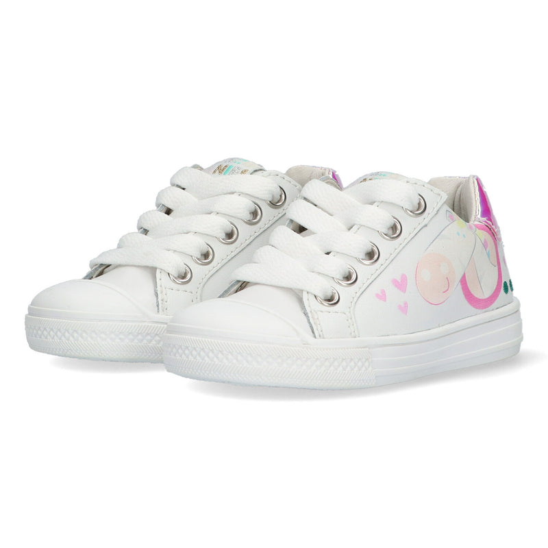 BunniesJR Fiona Ferm lage sneakers meisjes wit print