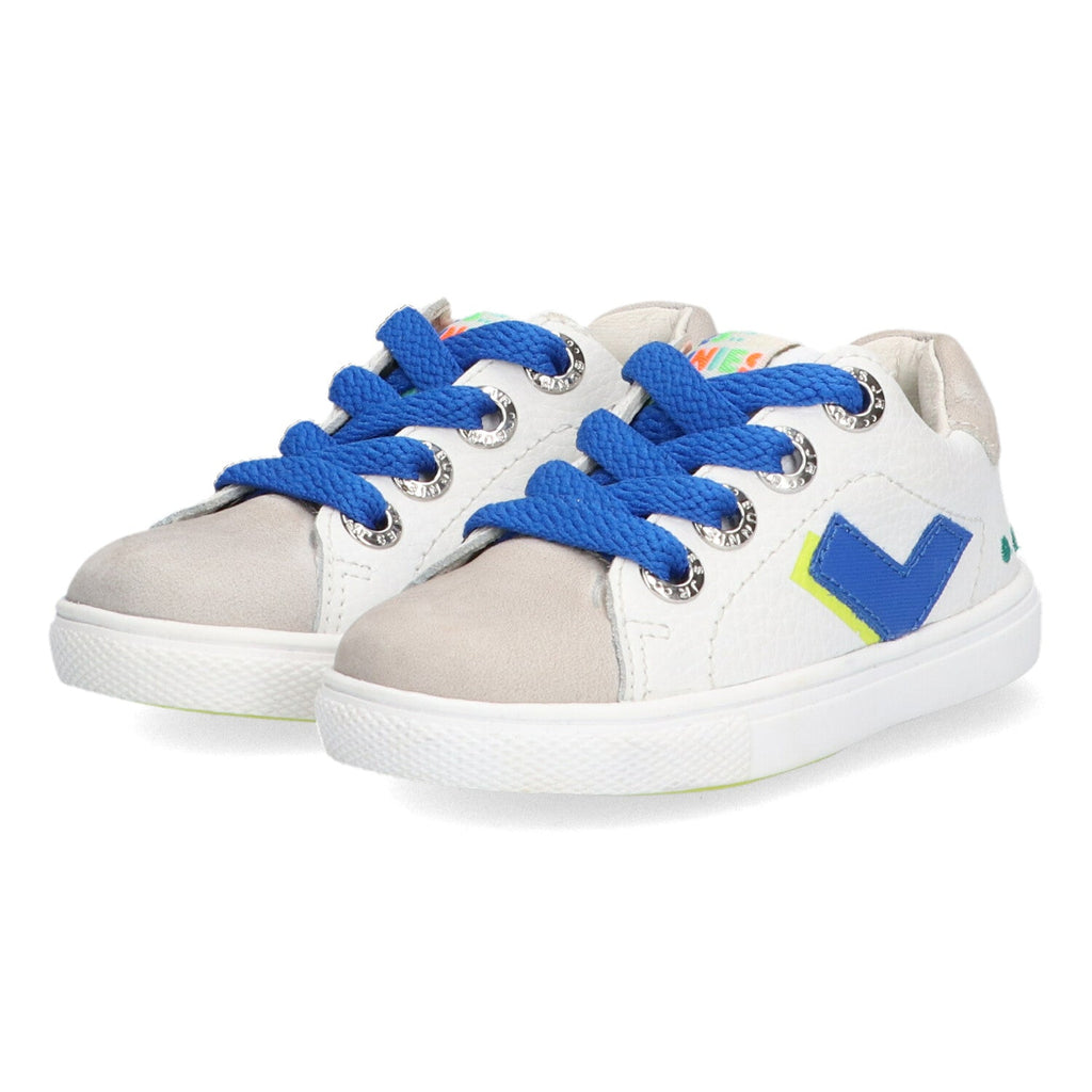 Lucien Louw Lage Sneakers Jongens Wit Blauw