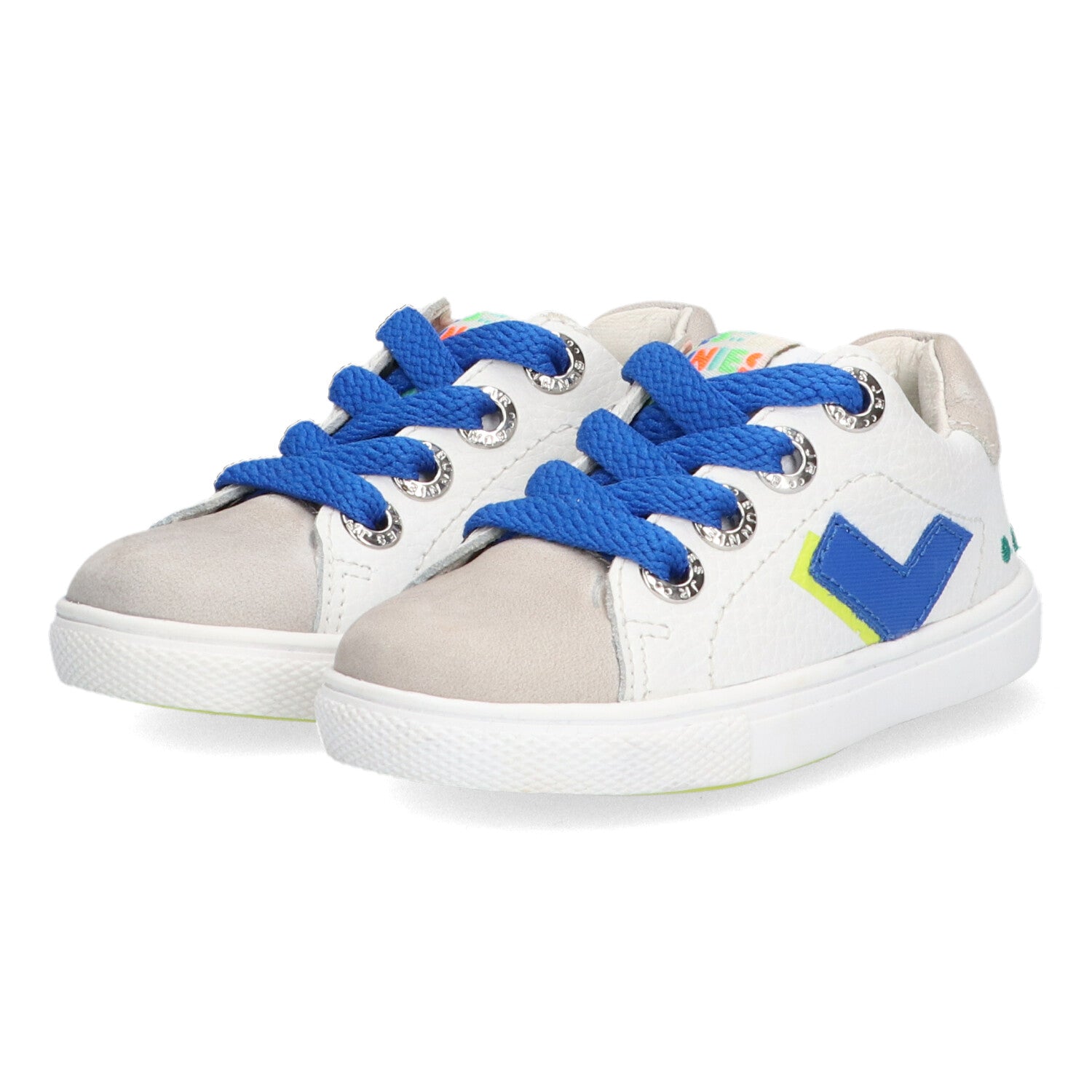 Lucien Louw Lage Sneakers Jongens Wit Blauw