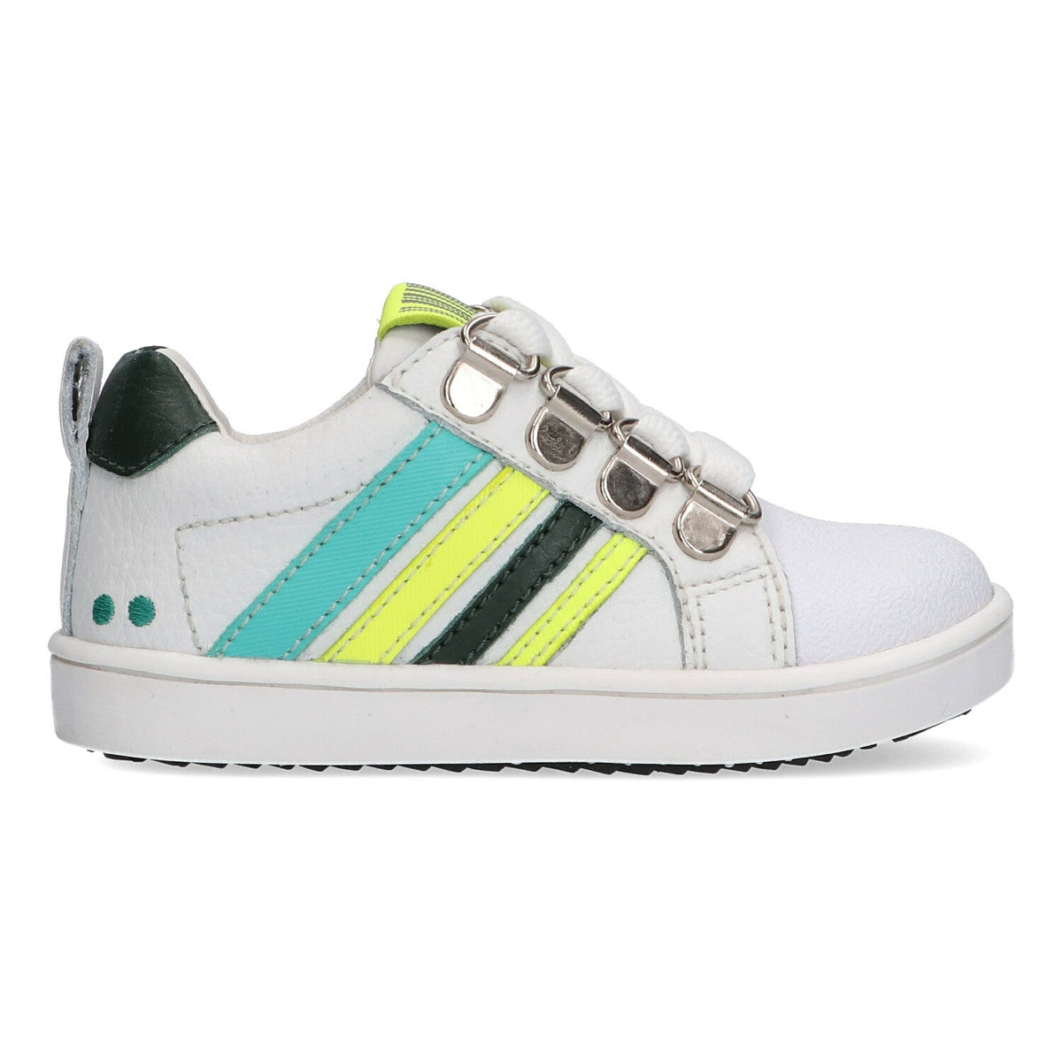 Puk Pit Lage Sneakers Jongens Wit Neon