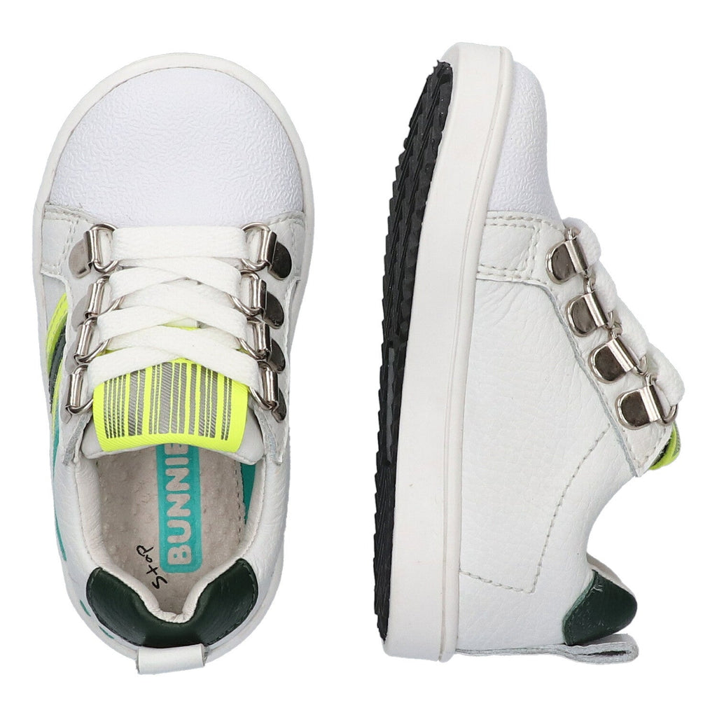 Puk Pit Lage Sneakers Jongens Wit Neon
