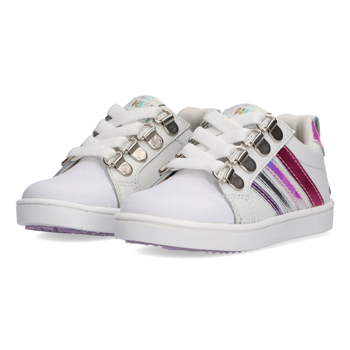 BunniesJR Puk Pit lage sneakers meisjes wit