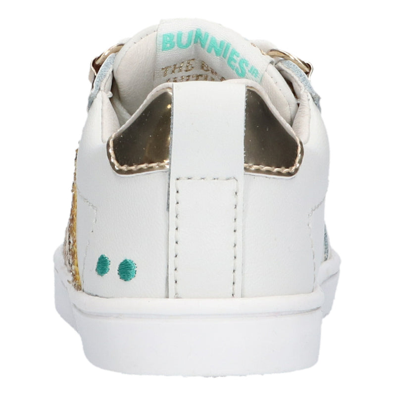 Puk Pit Lage Sneakers Meisjes Wit Goud