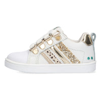Puk Pit Lage Sneakers Meisjes Wit Goud
