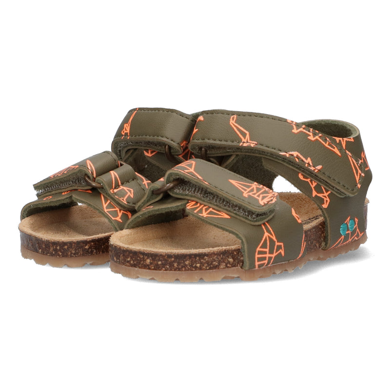 Bas Beach Sandalen Jongens Groen Geo