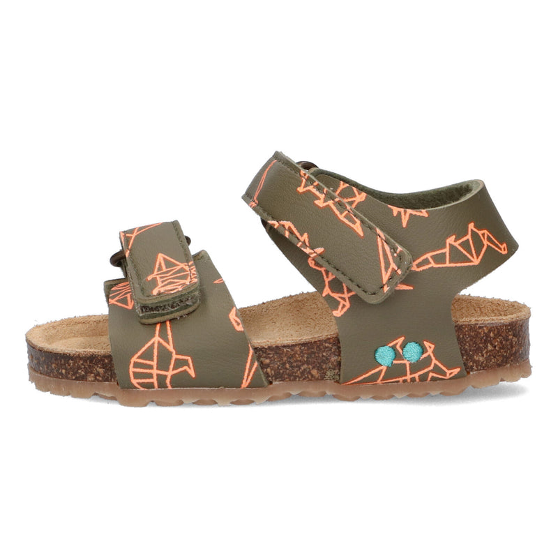 Bas Beach Sandalen Jongens Groen Geo