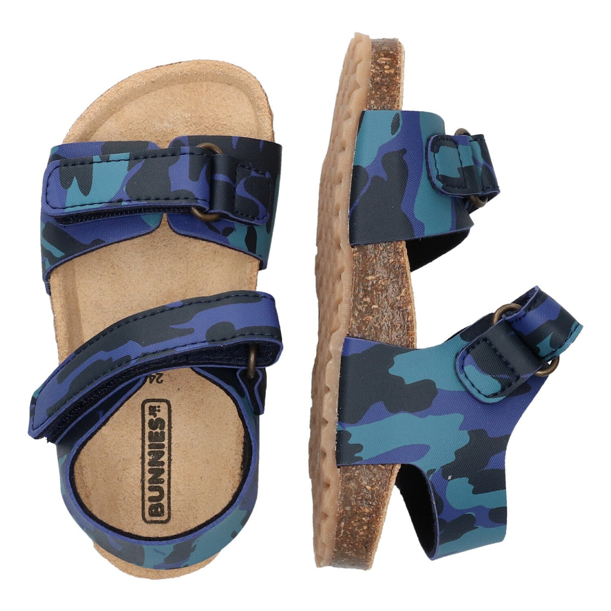 Bas Beach Sandalen Jongens Blauw Camo