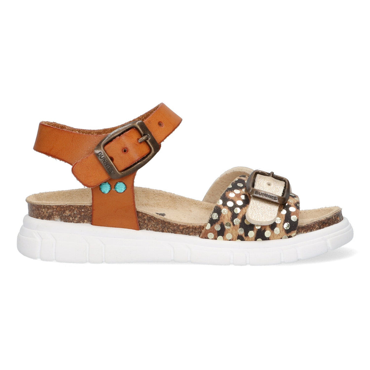 Bo Beach Sandalen Meisjes Bruin Goud Panter