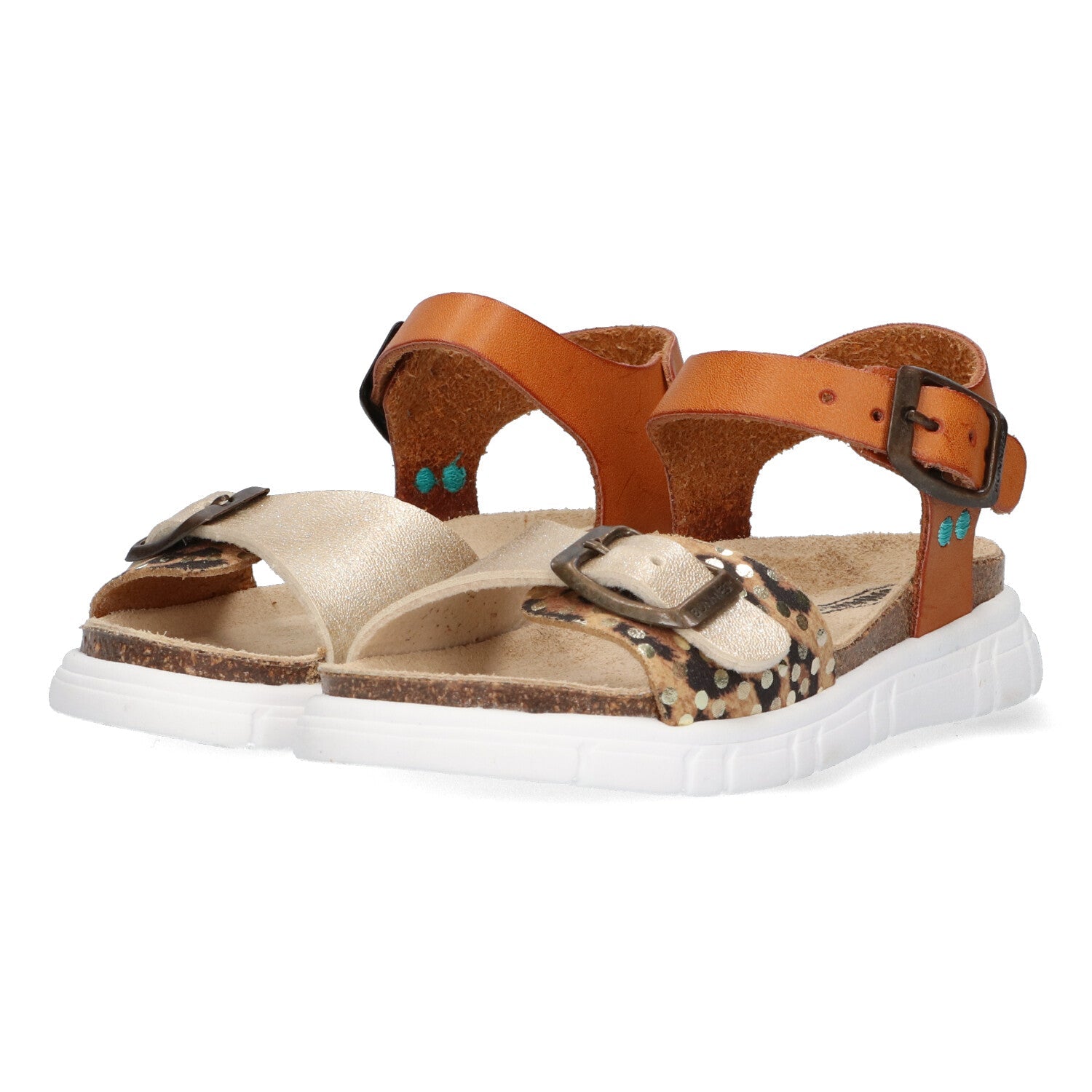 Bo Beach Sandalen Meisjes Bruin Goud Panter