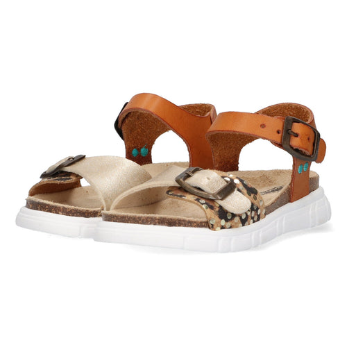 Bo Beach Sandalen Meisjes Bruin Goud Panter