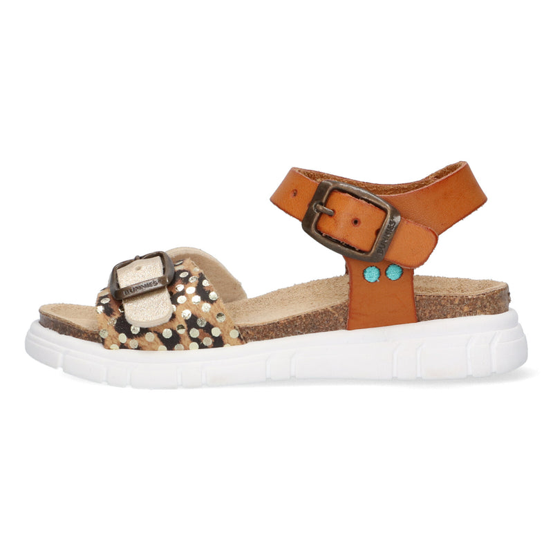 BunniesJR Sandalen Meisjes Bruin Goud Panter